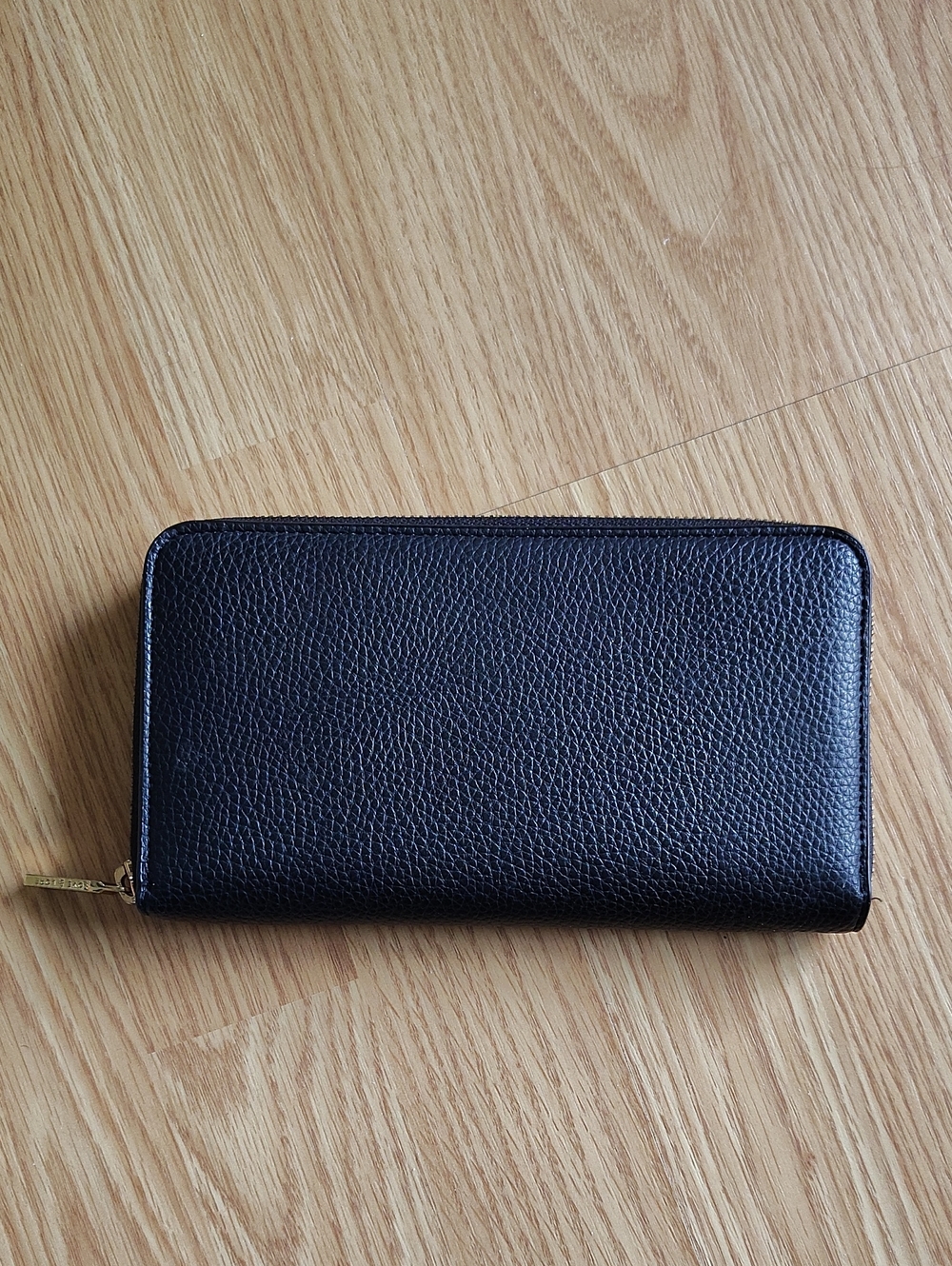 Love & Lore Classic Black Zip-Around Faux Leather Wallet